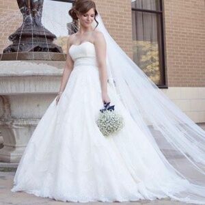 Pronovias “Melissa” Wedding Dress | Size 04 | Ivory Chantilly Lace | Blush